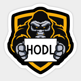 Hold On For Dear Life HODL Ape Sticker